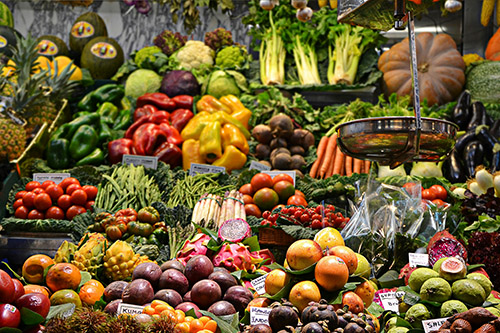 Grocery store produce section